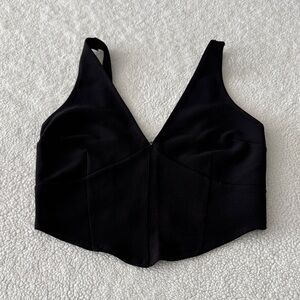 Black V-Neck Corset Crop Top